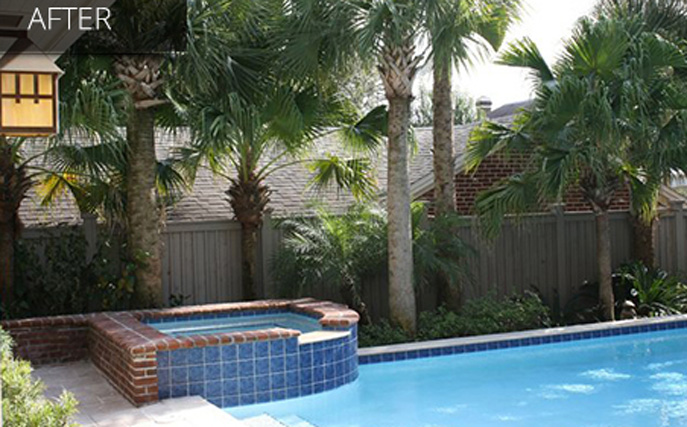 After: Small Pool, spa and new landscaping